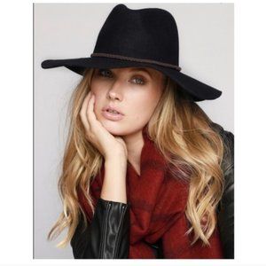 Wool Felt Wide Brim Panama Hat With slSuede Braided Ribbon Accent✨️